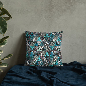 Blue Animal Print Pillow