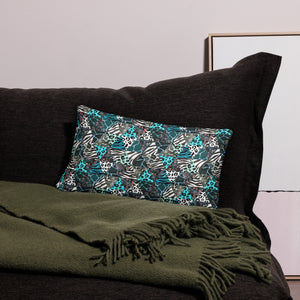 Blue Animal Print Pillow