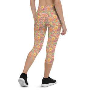 Frolicking Floral Capri Leggings