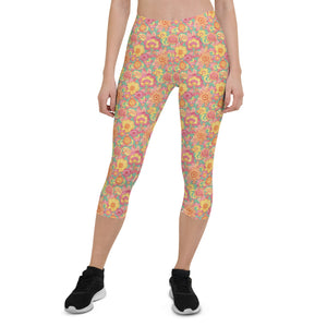 Frolicking Floral Capri Leggings