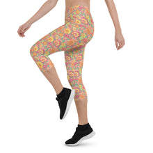 Load image into Gallery viewer, Frolicking Floral Capri Leggings