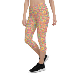 Frolicking Floral Capri Leggings