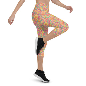 Frolicking Floral Capri Leggings