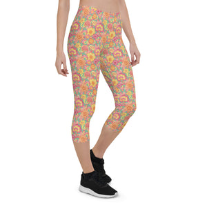 Frolicking Floral Capri Leggings