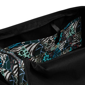 Blue Animal Print Duffle Bag