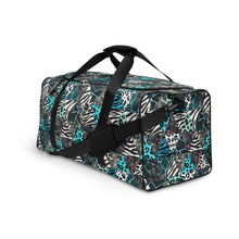 Load image into Gallery viewer, Blue Animal Print Duffle Bag