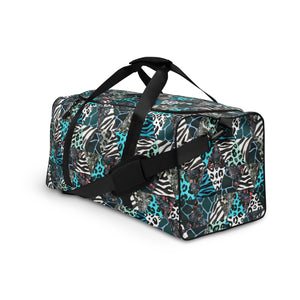 Blue Animal Print Duffle Bag