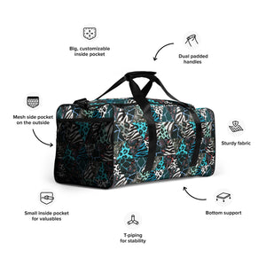 Blue Animal Print Duffle Bag