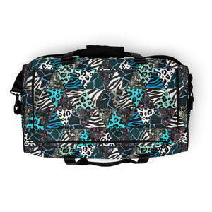 Blue Animal Print Duffle Bag