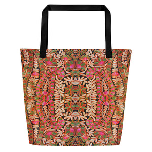 Pink Prairie Beach Bag - Happiness Looks Beautiful