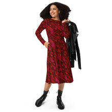 Load image into Gallery viewer, Be Happy Wine Long Sleeve Midi Dress - Happiness Looks Beautiful