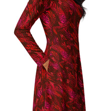 Load image into Gallery viewer, Be Happy Wine Long Sleeve Midi Dress - Happiness Looks Beautiful