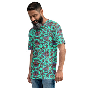 Aqua Blue Paisley Men's T-shirt