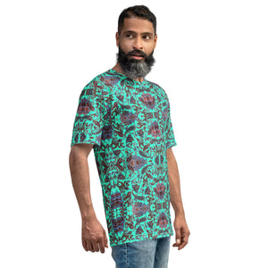 Aqua Blue Paisley Men's T-shirt