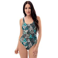 Load image into Gallery viewer, Blue Animal Print One-Piece Swimsuit