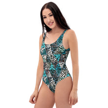 Load image into Gallery viewer, Blue Animal Print One-Piece Swimsuit