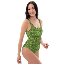 Load image into Gallery viewer, Green and Black One-Piece Swimsuit