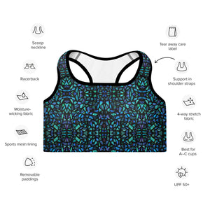 Mosaic Shell Padded Sports Bra - Happiness Looks Beautiful