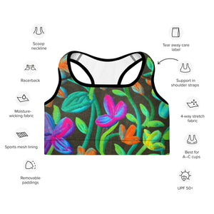 Moonlit Garden Padded Sports Bra