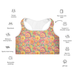 Frolicking Floral Padded Sports Bra