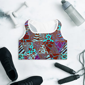 Animal Print Padded Sports Bra