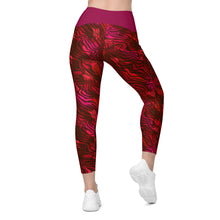 Load image into Gallery viewer, Be Happy Wine Crossover Leggings with Pockets - Happiness Looks Beautiful