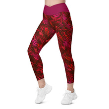 Load image into Gallery viewer, Be Happy Wine Crossover Leggings with Pockets - Happiness Looks Beautiful