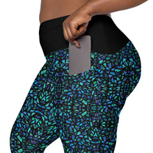 Load image into Gallery viewer, Mosaic Shell Crossover Leggings with Pockets - Happiness Looks Beautiful