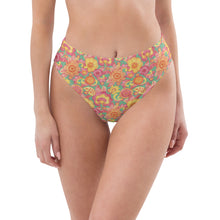 Load image into Gallery viewer, Frolicking Floral Recycled High-Waisted Bikini Bottom