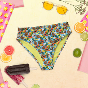 Tropical Fruit Recycled High-Waisted Bikini Bottom