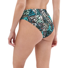 Load image into Gallery viewer, Blue Animal Print Recycled High-Waisted Bikini Bottom