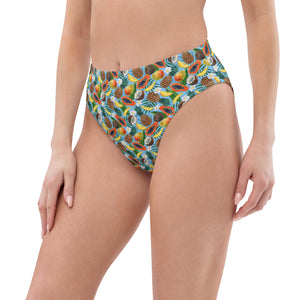 Tropical Fruit Recycled High-Waisted Bikini Bottom