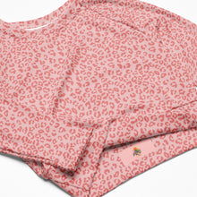 Load image into Gallery viewer, Pink Cheetah Recycled Long-Sleeve Crop Top - Happiness Looks Beautiful