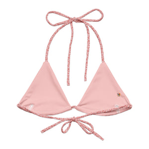 Pink Cheetah Recycled String Bikini Top - Happiness Looks Beautiful