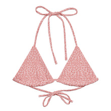 Load image into Gallery viewer, Pink Cheetah Recycled String Bikini Top - Happiness Looks Beautiful