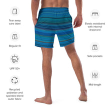 Load image into Gallery viewer, Coastal Stripe Men&#39;s Swim Trunks - Happiness Looks Beautiful