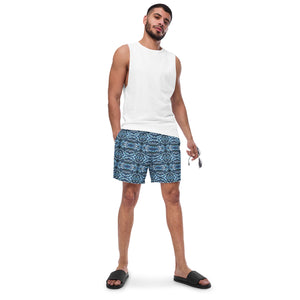 Blue Tribal Men's Swim Trunks - Happiness Looks Beautiful