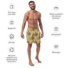 Load image into Gallery viewer, Tropical Island Men&#39;s Swim Trunks - Happiness Looks Beautiful