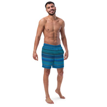 Load image into Gallery viewer, Coastal Stripe Men&#39;s Swim Trunks - Happiness Looks Beautiful