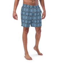 Load image into Gallery viewer, Blue Tribal Men&#39;s Swim Trunks - Happiness Looks Beautiful