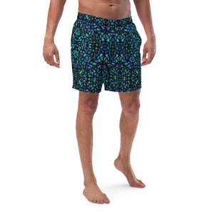 Mosaic Shell Men's Swim Trunks - Happiness Looks Beautiful