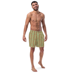 Aqua Orange Men's Swim Trunks - Happiness Looks Beautiful