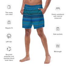 Load image into Gallery viewer, Coastal Stripe Men&#39;s Swim Trunks - Happiness Looks Beautiful