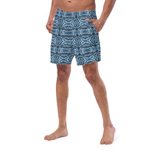 Load image into Gallery viewer, Blue Tribal Men&#39;s Swim Trunks - Happiness Looks Beautiful