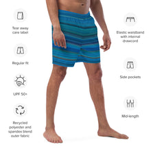 Load image into Gallery viewer, Coastal Stripe Men&#39;s Swim Trunks - Happiness Looks Beautiful