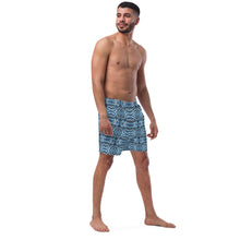 Load image into Gallery viewer, Blue Tribal Men&#39;s Swim Trunks - Happiness Looks Beautiful