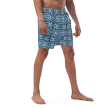 Load image into Gallery viewer, Blue Tribal Men&#39;s Swim Trunks - Happiness Looks Beautiful