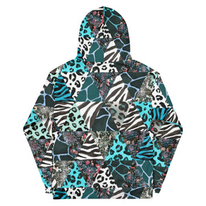 Blue  Animal Print Hoodie