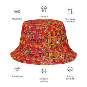 Artiste Reversible Bucket Hat - Happiness Looks Beautiful