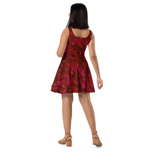 Be Happy Wine Skater Dress - Happiness Looks Beautiful